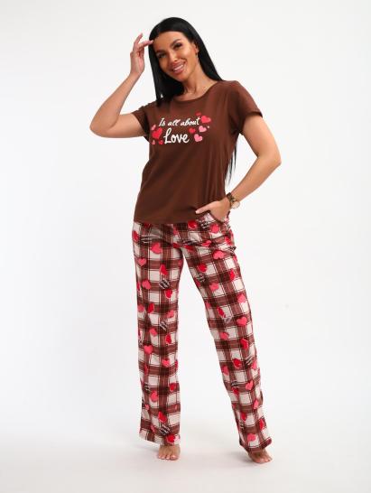 Пижама с брюками (01066, коричневый) - фото 14