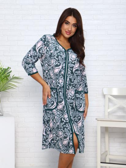 Халат велюровый на молнии, зеленый (941-7) - фото 8