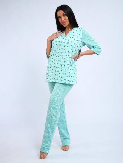 Пижама с брюками футер с начёсом (01059, бирюзовый) - фото 11