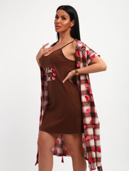 Пеньюар с сорочкой (01068, коричневый) - фото 9