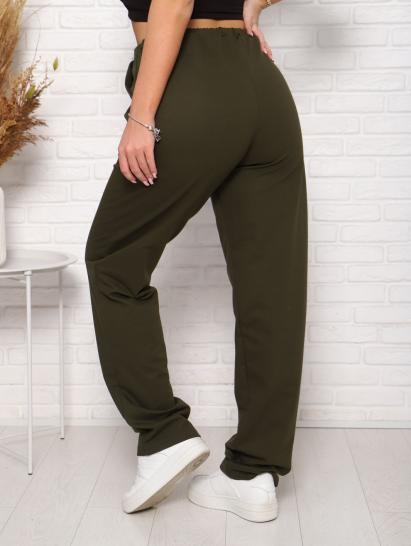 Брюки с карманами, футер с лайкрой 2-х нитка (00965, хаки) - фото 2