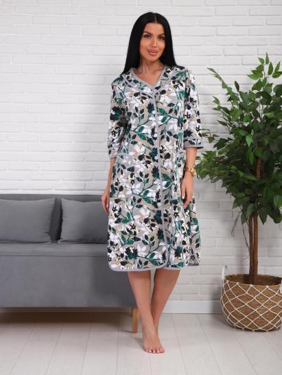 Халат женский на пуговицах с карманами (01076, зеленый) - фото 13