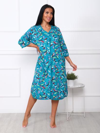 Халат женский на пуговицах с карманами (00958, изумрудный) - фото 11