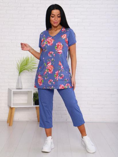 Костюм с бриджами (00979, синий) - фото 13