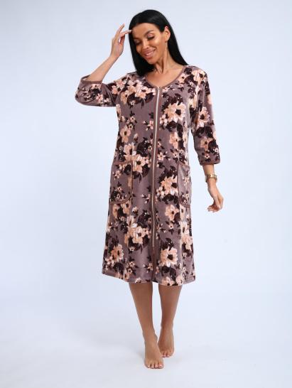 Халат велюровый на молнии (00941, бежевый) - фото 12