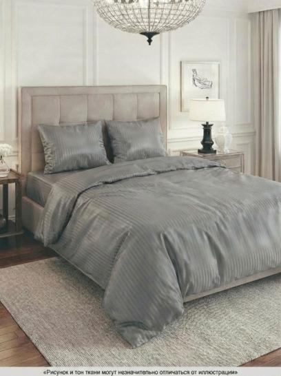 Комплект постельного белья Шпинель серый страйп-сатин - фото 1