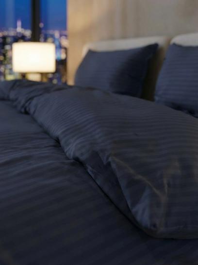 Комплект постельного белья Шпинель антрацит страйп-сатин - фото 2