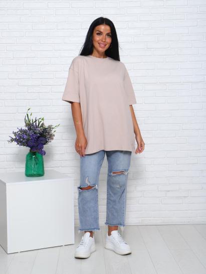 Футболка женская оверсайз (01004, бежевый) - фото 13