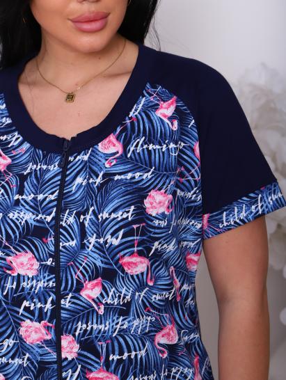 Халат женский на молнии с карманами, синий (908-1) - фото 2