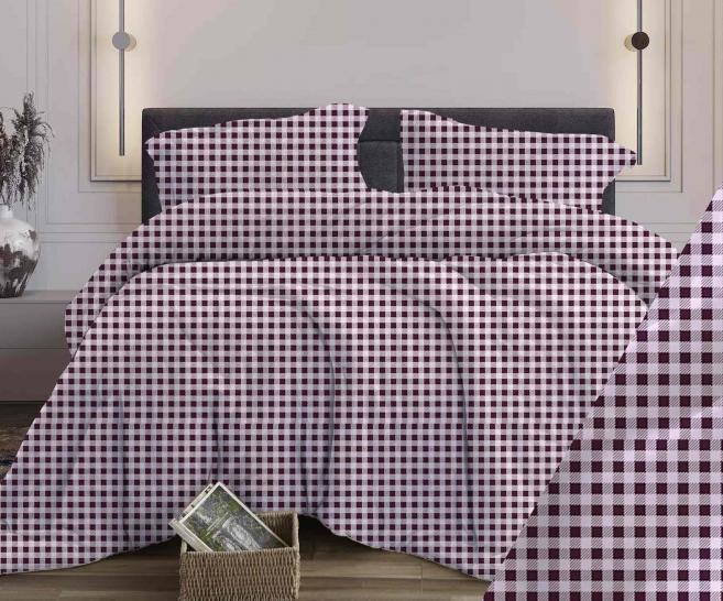 Комплект постельного белья Кубик бордо бязь - фото 1