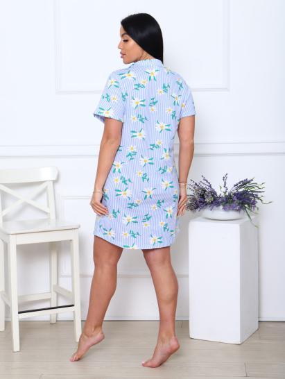 Халат - рубашка на пуговицах с карманами, ромашки (890-1) - фото 9