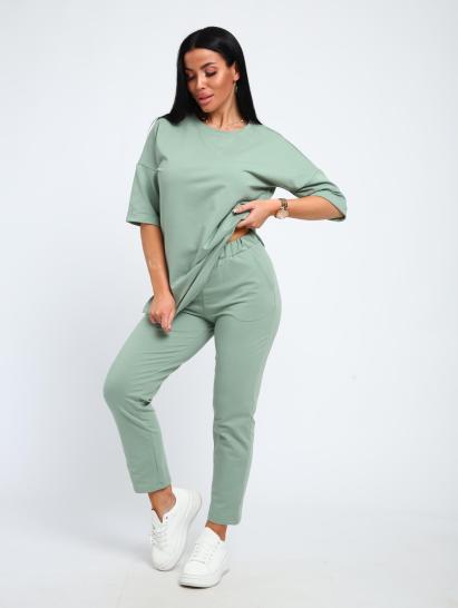 Костюм с брюками, футер с лайкрой (01048, оливковый) - фото 18