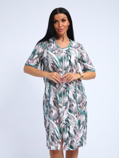 Халат женский на молнии с карманами (01057, зеленый) - фото 5