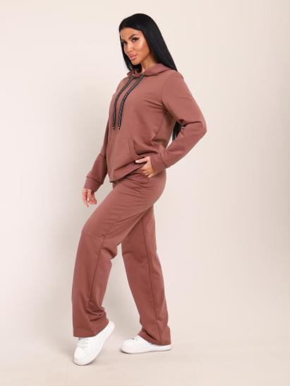 Костюм с капюшоном, футер с лайкрой (01045, коричневый) - фото 12