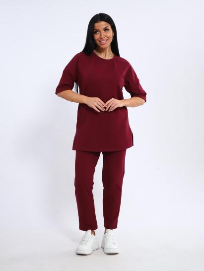 Костюм с брюками, футер с лайкрой (01048, бордовый) - фото 15
