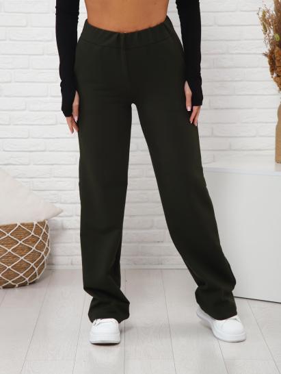 Брюки с карманами футер с лайкрой (01038, хаки) - фото 5