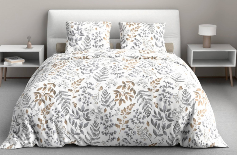 Ткань Листопад серый Бязь 150 см  - фото 1