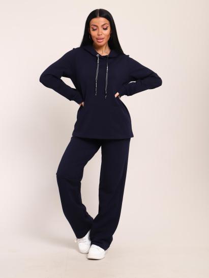 Костюм с капюшоном, футер с лайкрой (01045, темно-синий) - фото 18