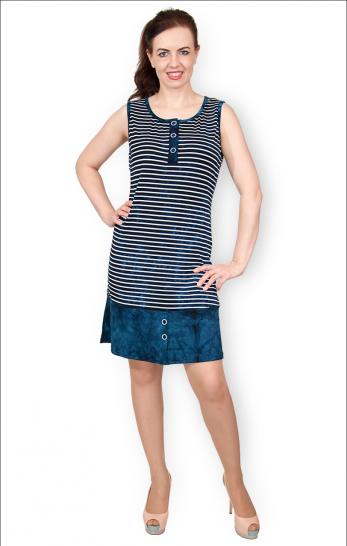 Сарафан из вискозы - батик, "Полоска, синий" (367-2) - фото 2