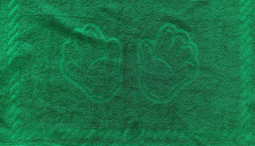 Полотенце махровое Ручки темно-зеленый - фото 1