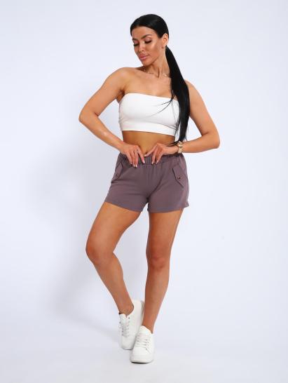 Шорты с карманами, футер с лайкрой 2-х нитка (00994, кофе) - фото 15