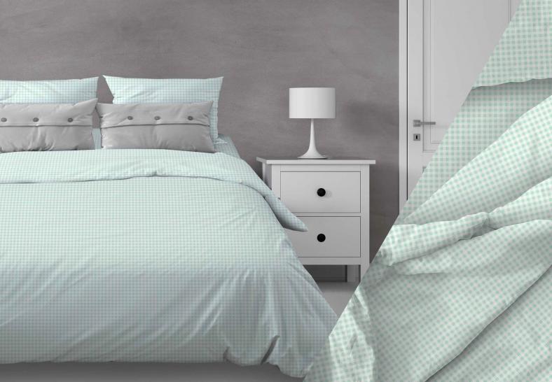 Простыня Клеточка мятный бязь - фото 1