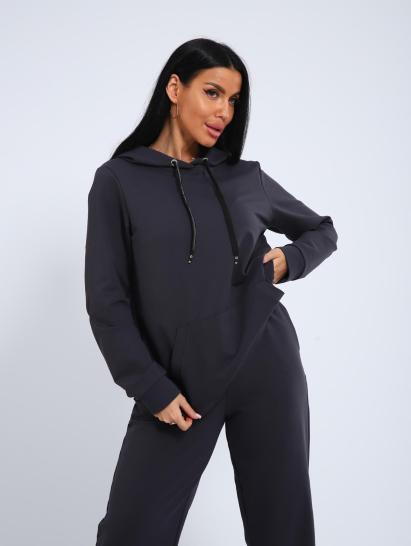 Костюм с капюшоном, футер с лайкрой (01045, антрацитовый) - фото 4