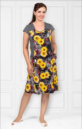 Платье трикотажное с карманами (264-4) - фото 1