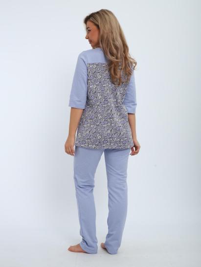 Пижама с брюками футер с начёсом (01059, серо-голубой) - фото 20