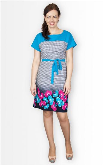 Платье трикотажное с поясом (210-5) - фото 1