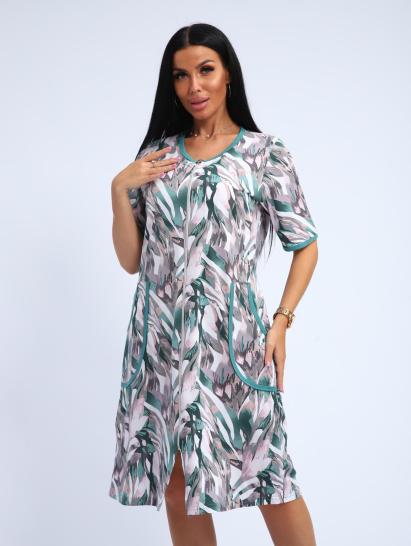 Халат женский на молнии с карманами (01057, зеленый) - фото 4