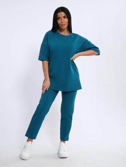 Костюм с брюками, футер с лайкрой (01048, бирюзовый) - фото 17