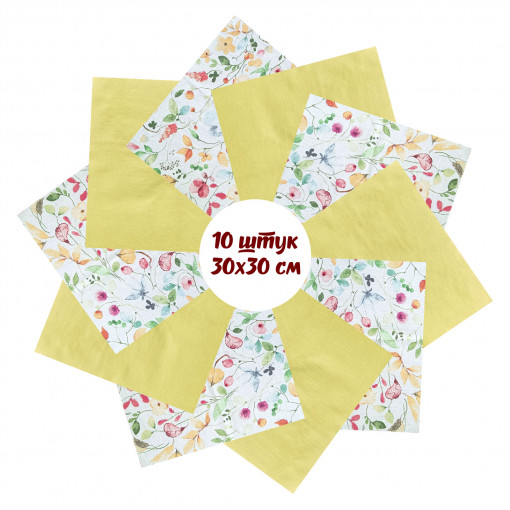Набор лоскута Весеннее настроение желтый (10 лоскутов 30*30 см) - фото 2