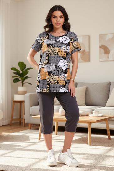 Костюм с бриджами (01073, бежевый) - фото 1