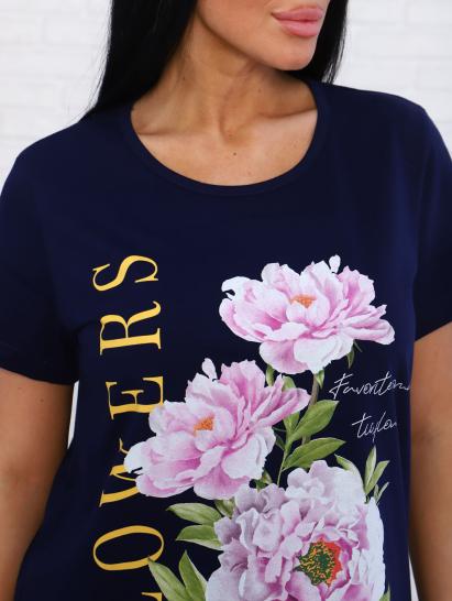 Костюм с бриджами, принт (00978, синий) - фото 15