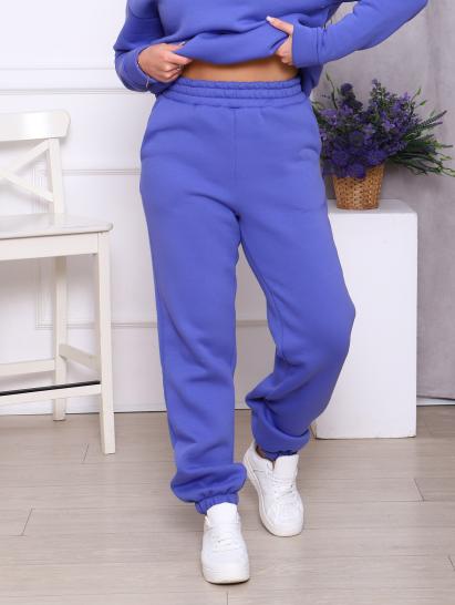 Брюки, футер с начесом 3-х нитка (01043, фиолетовый) - фото 1