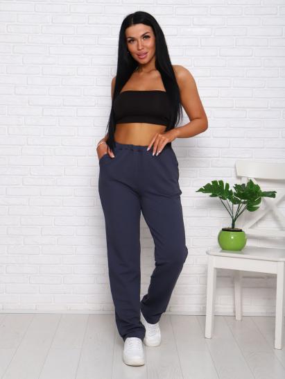 Брюки с карманами, футер с лайкрой 2-х нитка (00965, антрацит) - фото 11