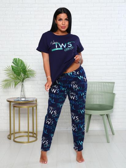 Костюм с брюками чинос, принт, синий (911-2) - фото 13