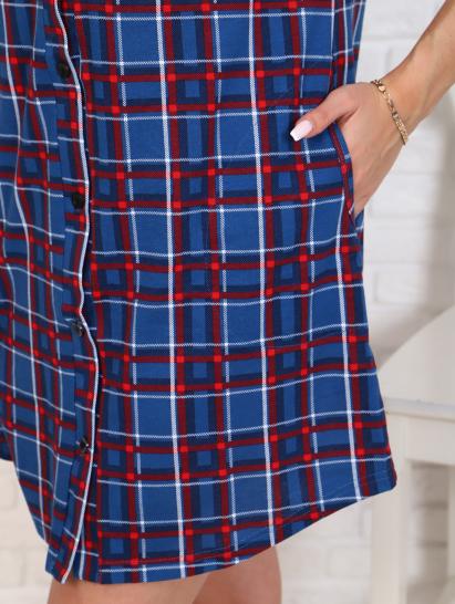 Халат - рубашка на пуговицах с карманами, синий (890-5) - фото 14