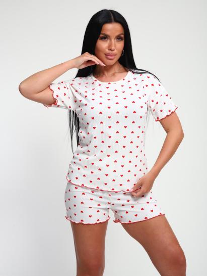 Пижама с шортами (01062, красный) - фото 6