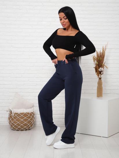 Брюки с карманами футер с лайкрой (01038, темно-синий) - фото 10