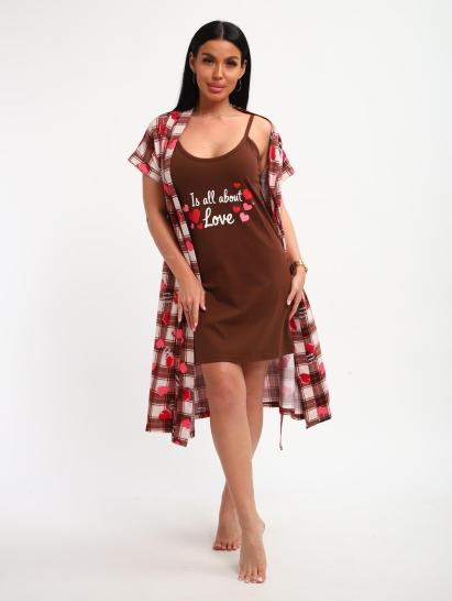Пеньюар с сорочкой (01068, коричневый) - фото 6