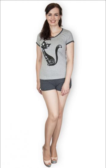 Пижама с шортами, принт, меланж (279-4) - фото 1