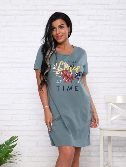 Туника с карманами, принт, олива (932-1) - фото 5