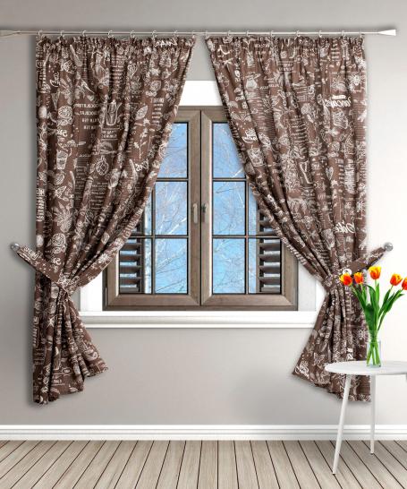 Шторы короткие с подхватами Стрекоза капучино - фото 6