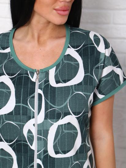 Халат женский на молнии с карманами (00976, зеленый) - фото 2