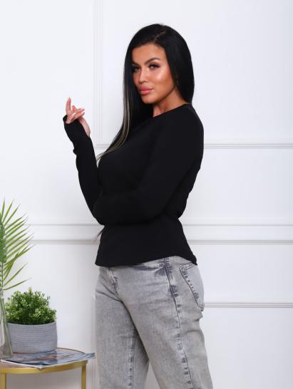 Лонгслив, кофта с длинным рукавом, черный (913-1) - фото 7