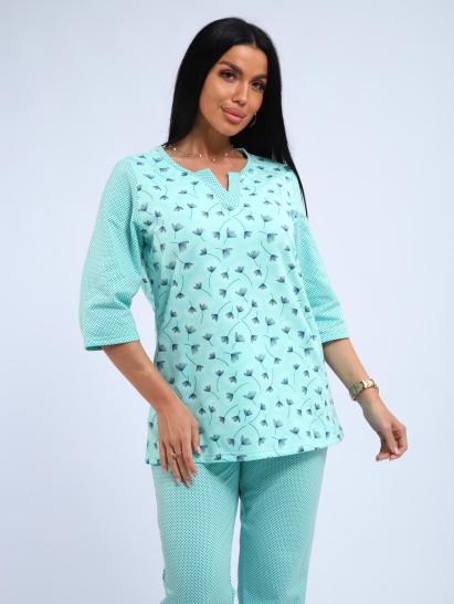 Пижама с брюками футер с начёсом (01059, бирюзовый) - фото 3