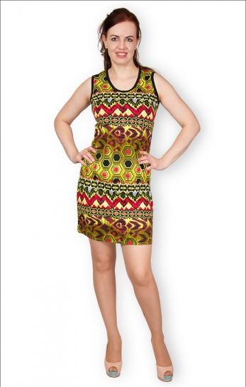 Платье трикотажное, зелёный (149-7) - фото 1