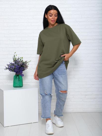 Футболка женская оверсайз (01004, хаки) - фото 17